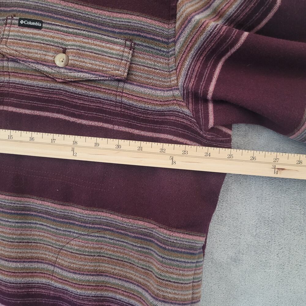 Columbia Calico Basin Women's XXL Burgundy Stripe Shirt Jacket Shacket READ - Picture 11 of 13
